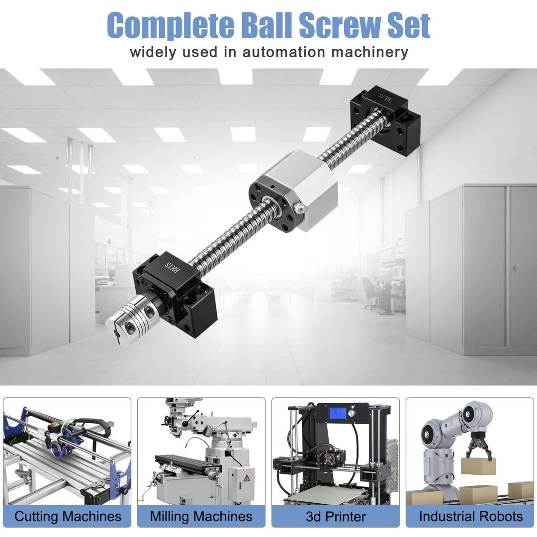 CNCMANS SFU2005 Kugelumlaufspindel, SFU2005 800mm Edelstahl Ball Screw Gewindespindel mit Bearbeitet
