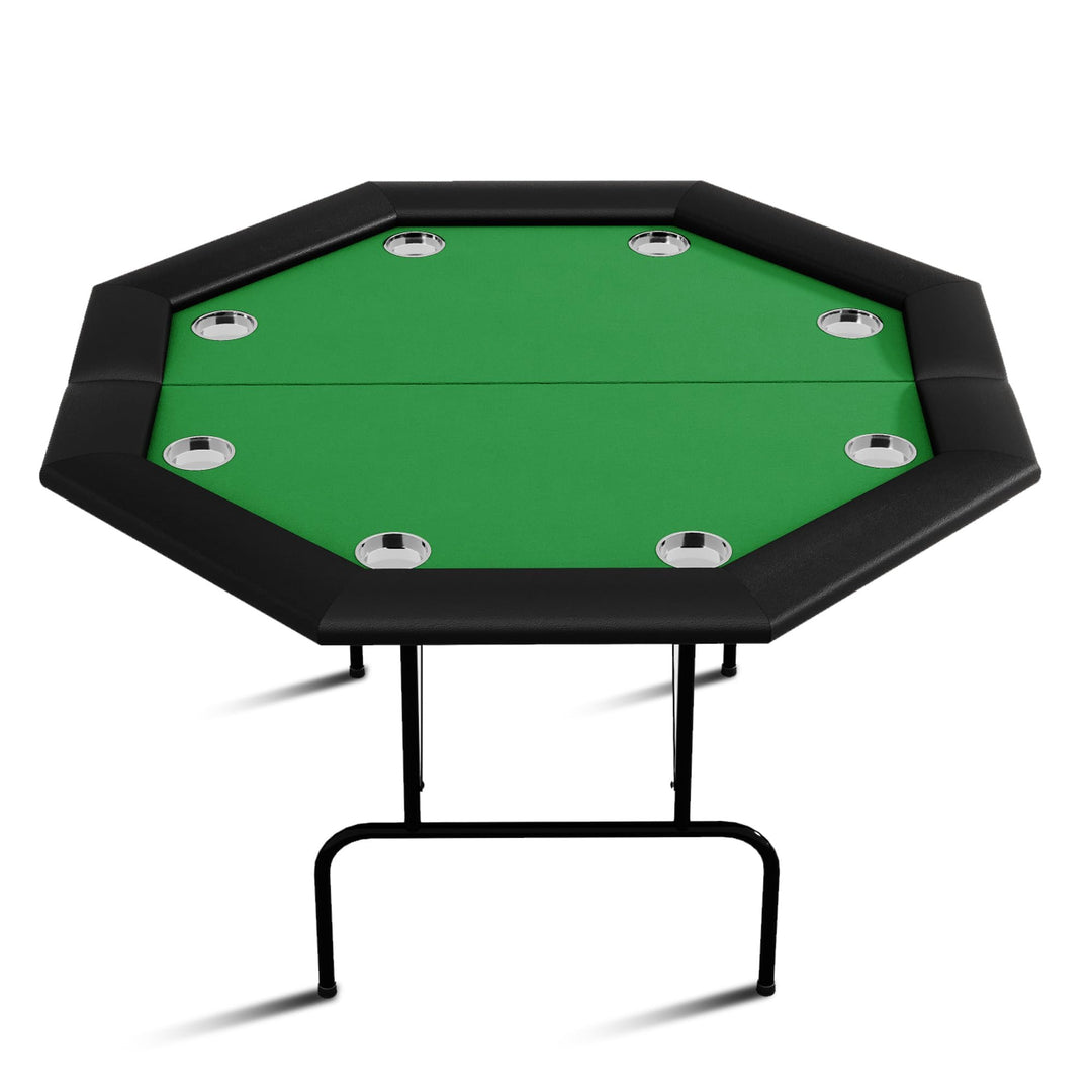 Pokertisch 8 Spieler Klappbar Achteckig Grün Casino Poker Tisch Achteckiger Spieltisch Mit Filzbezug