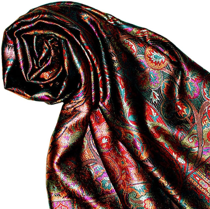 Lorenzo Cana Luxus Pashmina Damen Schal Schaltuch jacquard gewebt 100% Seide 70 x 190 cm Paisley Mus