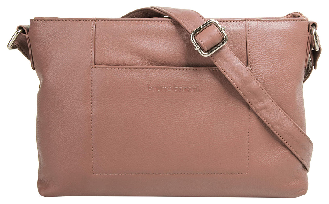 Bruno Banani Umhängetasche rosa echt Leder Damen - 020315