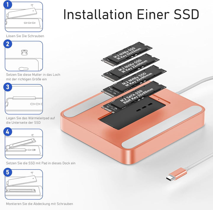 USB C HUB Für iMac24 2021/2023/2024,7 In 1 iMac Hub Für iMac M1/M3/M4, iMac Zubehör Mit USB C 10gbit