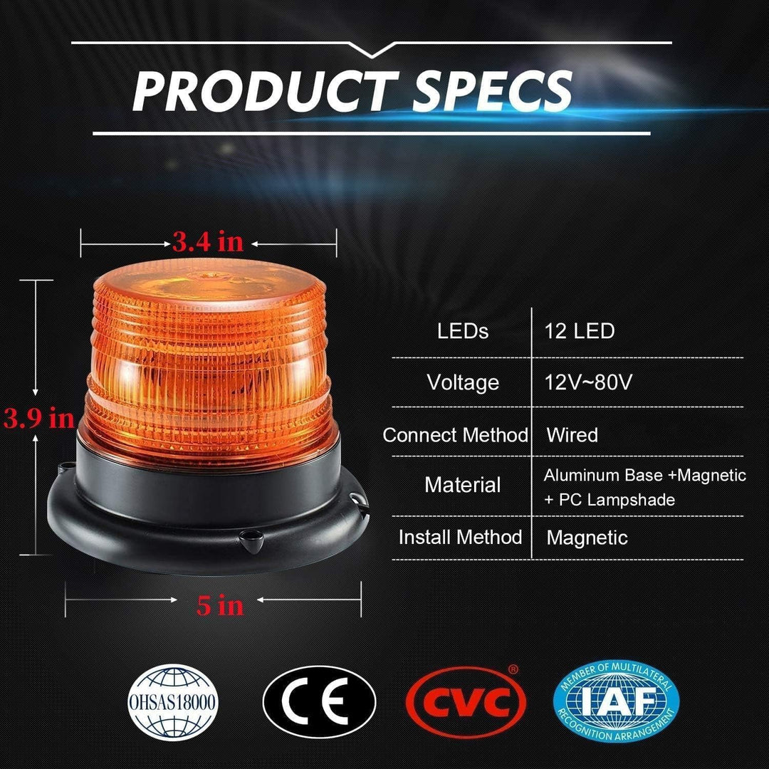 Dinfu Rundumleuchte 12V Magnet Gelb LED Warnleuchte Orange warnleuchte auto 24V Warnlicht für dach K