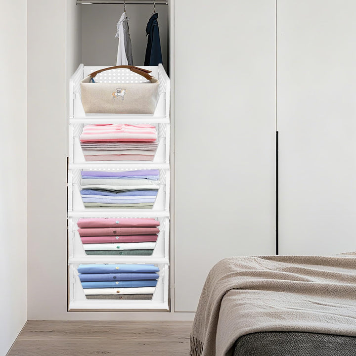 Set mit 5 Organizer-Boxen für Schränke, Organizer für faltbare Schubladen und Bekleidungsaufbewahrun