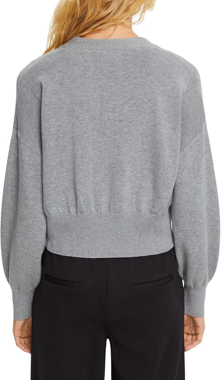 ESPRIT Damen Strickjacke S 039/Medium Grey 5, S 039/Medium Grey 5