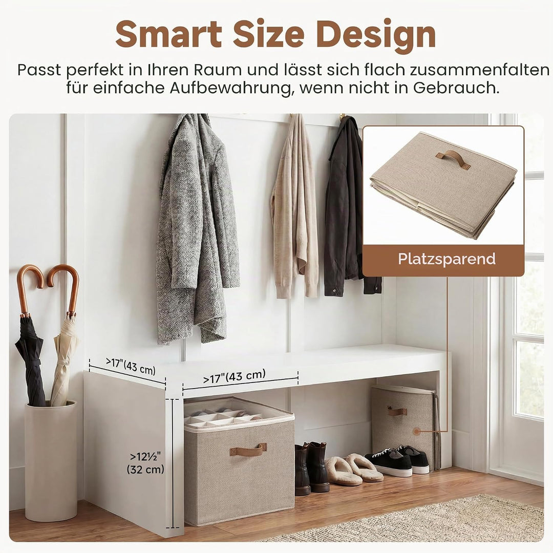 StorageWorks Stoff Schuhorganizer mit transparentem Deckel, Schuhaufbewahrung stapelbar, Schuhaufbew