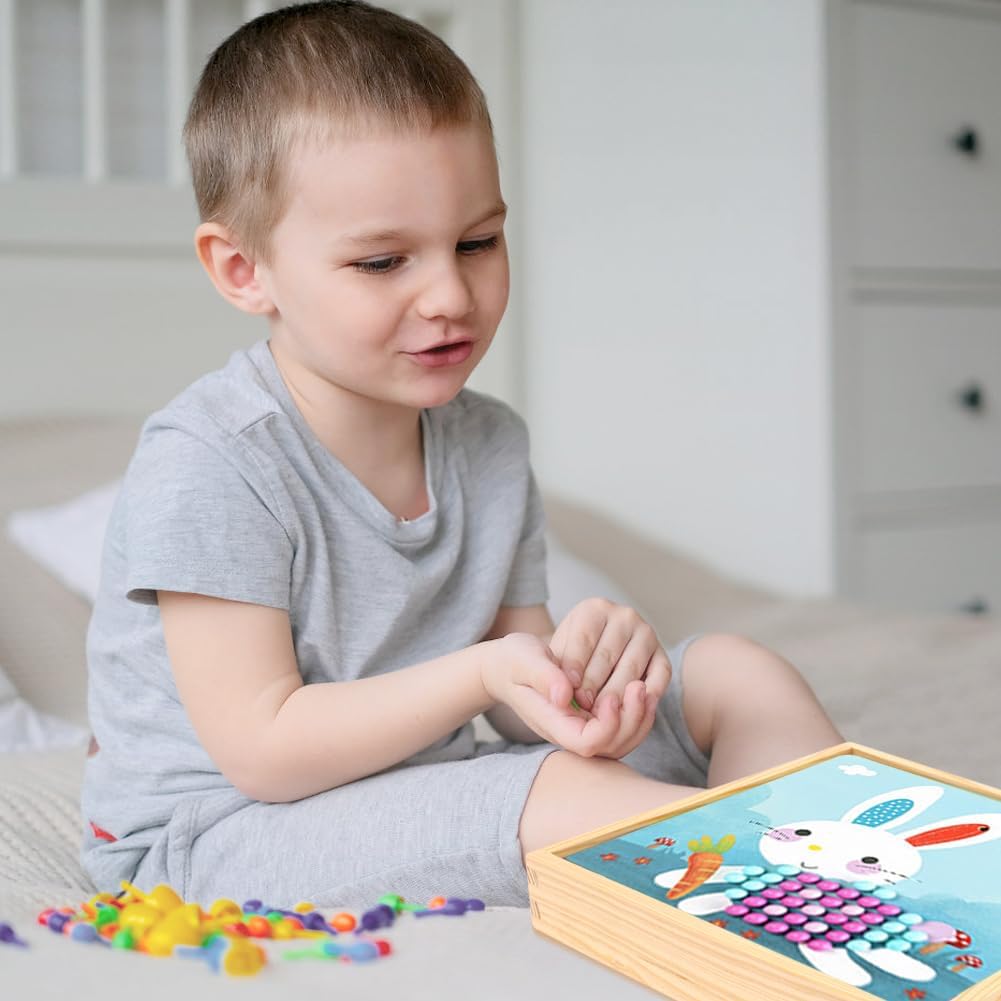RANJIMA Mosaik Steckspiel, Mosaik Bastelset Kinder, Steckspiel ab 3 4 5 Jahre,Mosaik Steckspiel Pegb