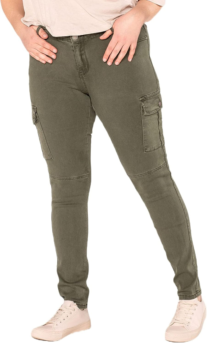 Nina Carter Damen Cargo Jeans grossen Grössen Stretchjeans Plus Size Jeanshosen Used-Look Denim Hose