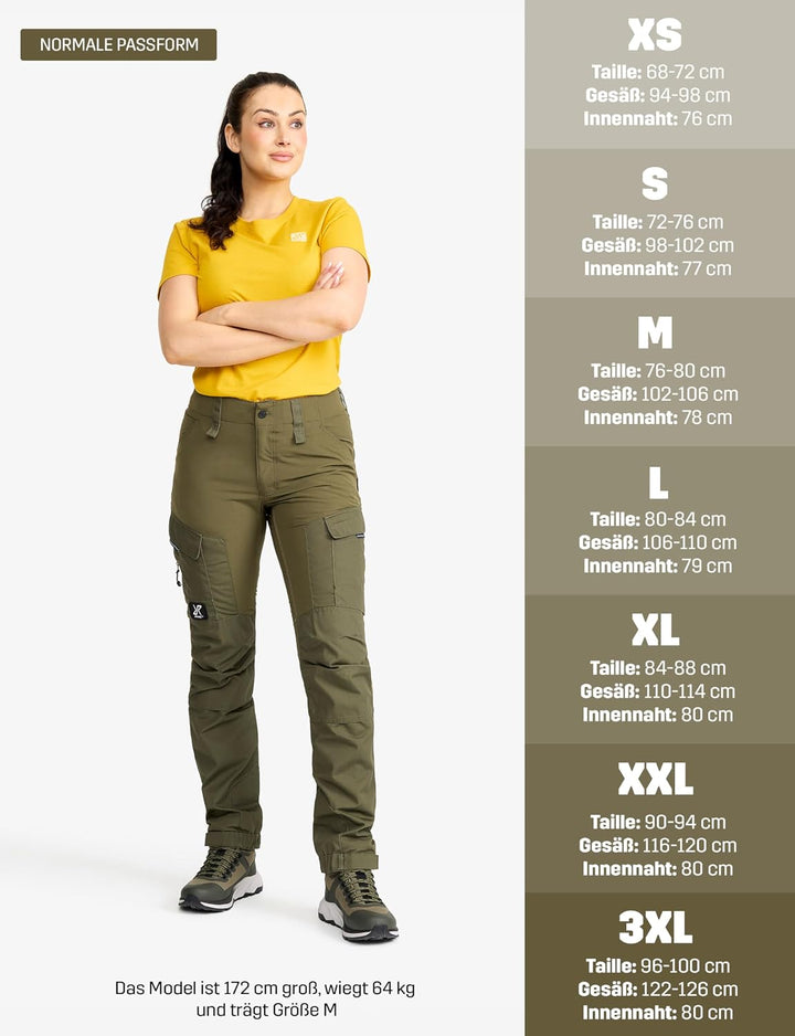 RevolutionRace Damen RVRC GP Pants, Hose zum Wandern und für viele Outdoor-Aktivitäten M Olive Night