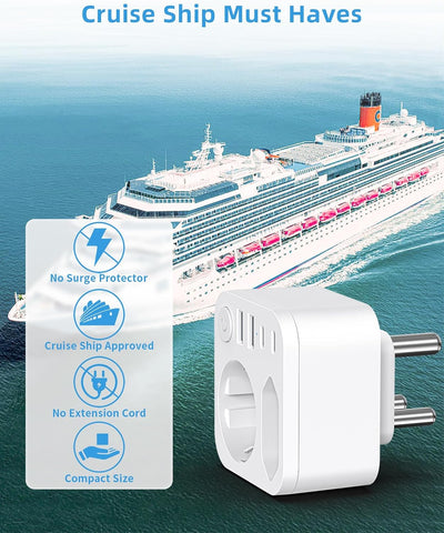 Deutschland nach Südafrika Adapter mit 4 USB (2 Typ-C), 2 Fach Reiseadapter Südafrika, Reisestecker