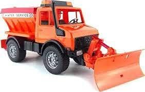 bruder 02572 - MB-Unimog Winterdienst mit Räumschild - 1:16 Fahrzeuge, Schneepflug, Schneeräumer, St