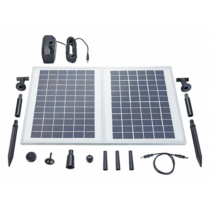 Pontec 43326 PondoSolar 1600 - Wasserspielset mit leistungsstarker Fontänenpumpe / Solarstromsystem