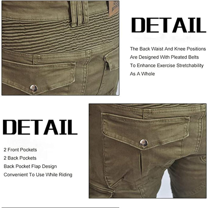 Motorradhose,Schutzhose,Herren,Motorradjeans,aus atmungsaktivem, verschleissfestem,mit 2 Paar Protek