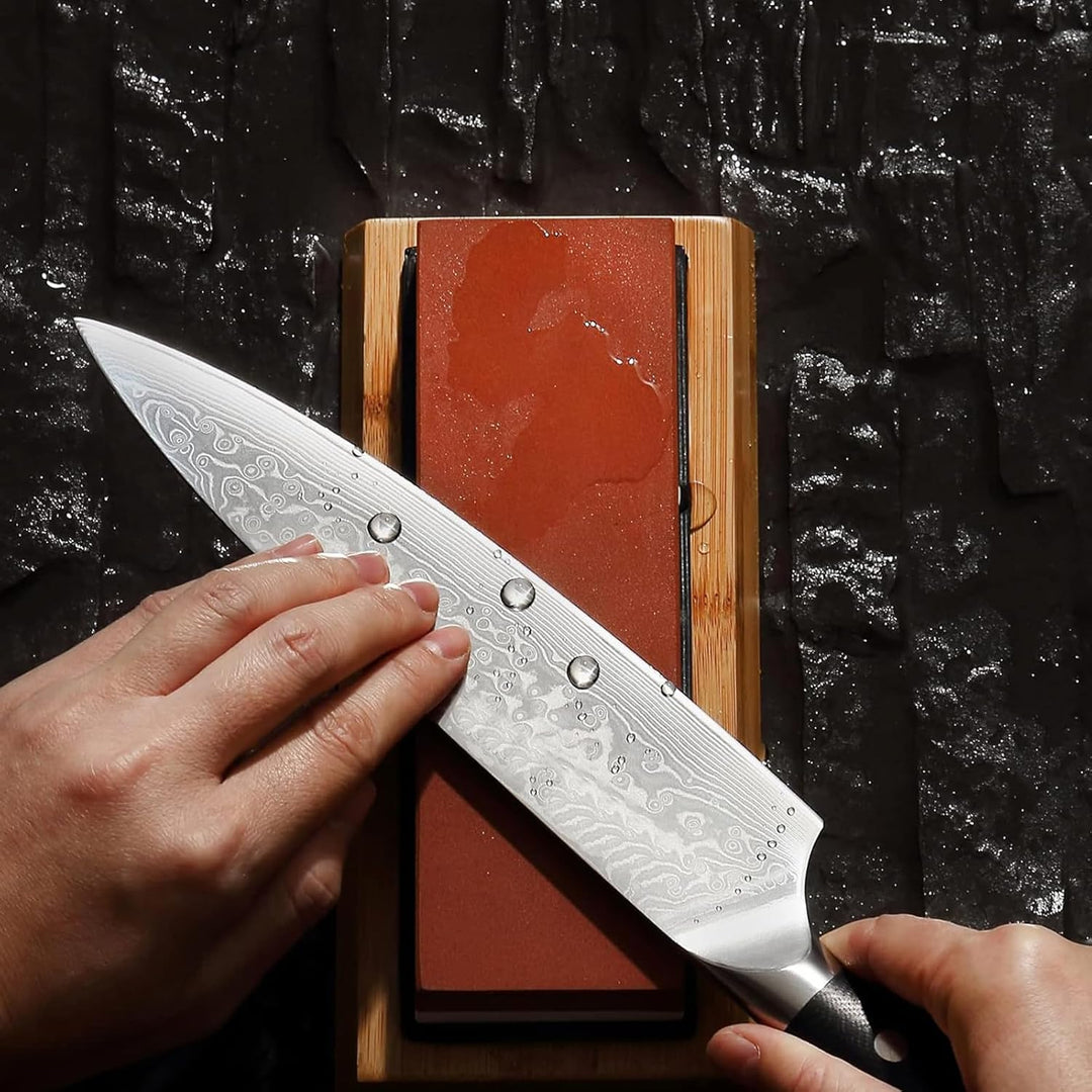 Eabdice 240/800 Wetzstein Professionell Schärfstein, 2-IN-1 Messerschärfer Abziehstein, mit Rutschfe