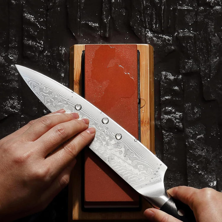 Eabdice 240/800 Wetzstein Professionell Schärfstein, 2-IN-1 Messerschärfer Abziehstein, mit Rutschfe