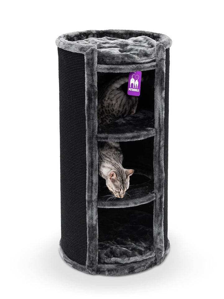 Petrebels Kratztonne XL Superdome 100 cm hoch, Ø 50 cm, Design Kratztonne für grosse Katzen, extra B