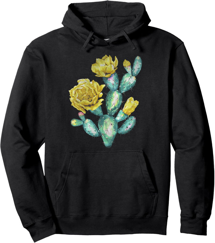Trendy Color Pop Cactus Pullover Hoodie