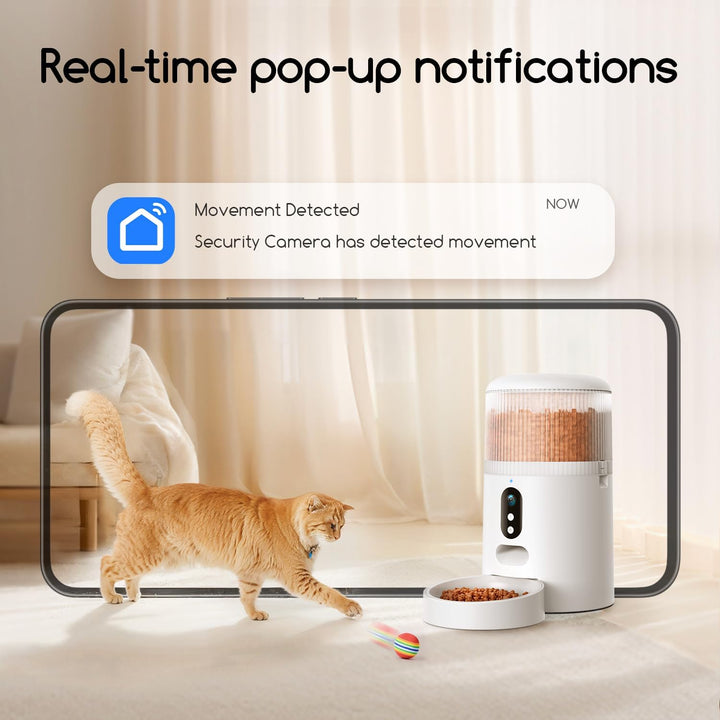 Faroro Futterautomat Katze WiFi, 3MP HD Video Katzenfutter Automat mit Nachtsicht, 4L Futterspender
