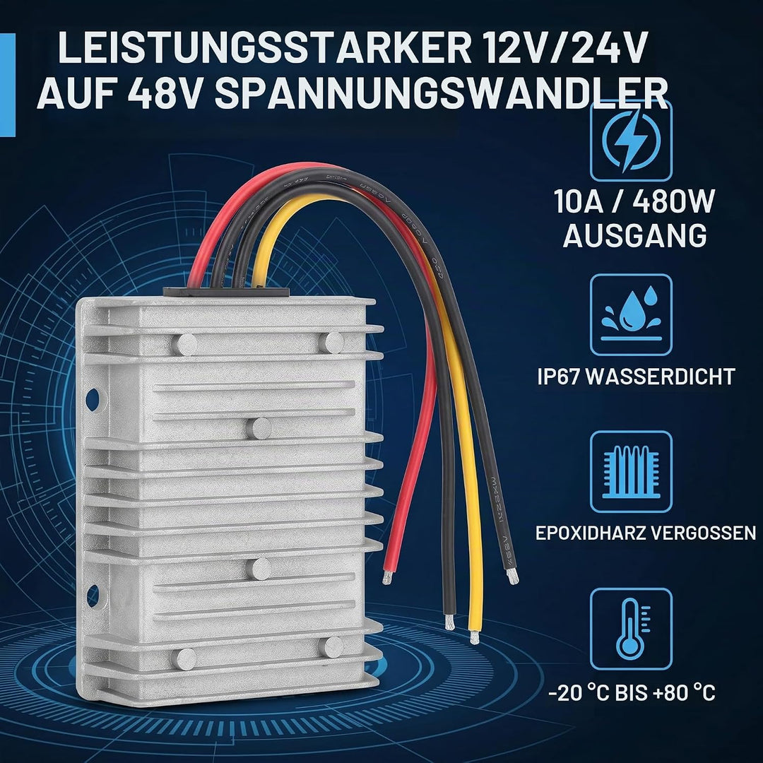 DC - DC Step Up Boost Power Converter DC 12V 24V auf 48V 10A 480W DC Wasserdichter Leistungstransfor