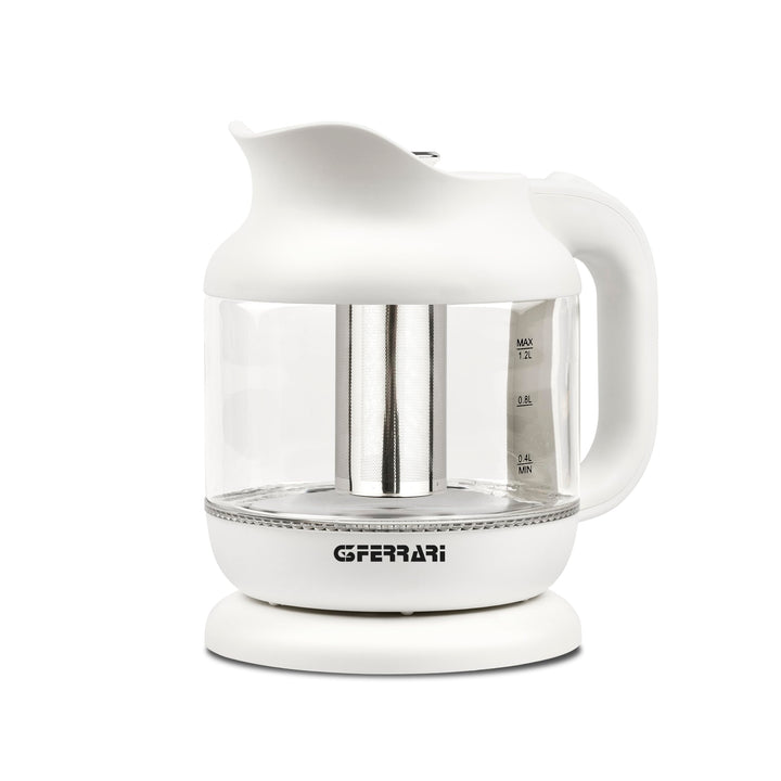 G3 Ferrari G10193 "Idilio", Glas Wasserkocher &amp; Teemaschine, 1,2L, Teekanne mit Edelstahlsieb, Teeko