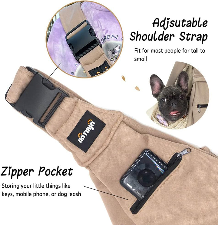 Hundetragetasche Tragetasche für Hunde NATUYA Träger mit Netztasche für Carrier Dogs Katzen-Hände Fr
