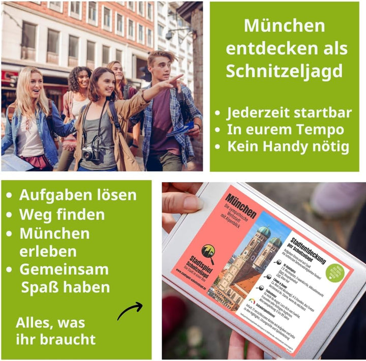 Schnitzeljagd München: Stadtspiel München für Touristen, Familien oder Teamevents. Entdecke München
