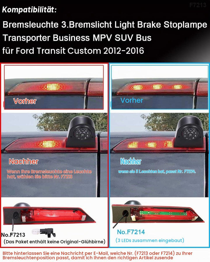 HD Auto Wohnwagen Rückfahrsystem Bremsleuchte Rückfahrkamera Van Dachkamera Einparkkamera Einparkhil