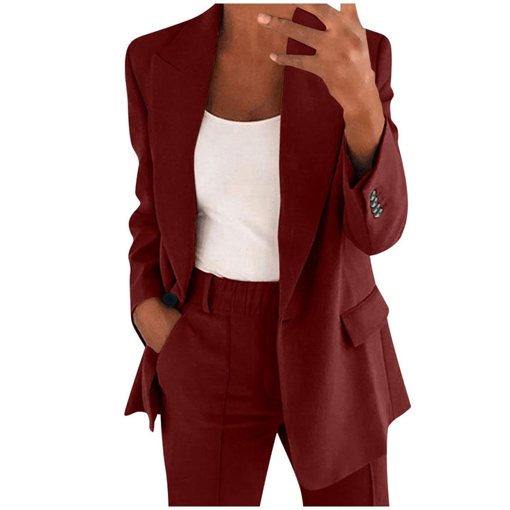 Damen Elegant Business Anzug Set 2-teilig Hosenanzug Blazer Hose Anzug Karo Kariert Zweiteiler Slimf