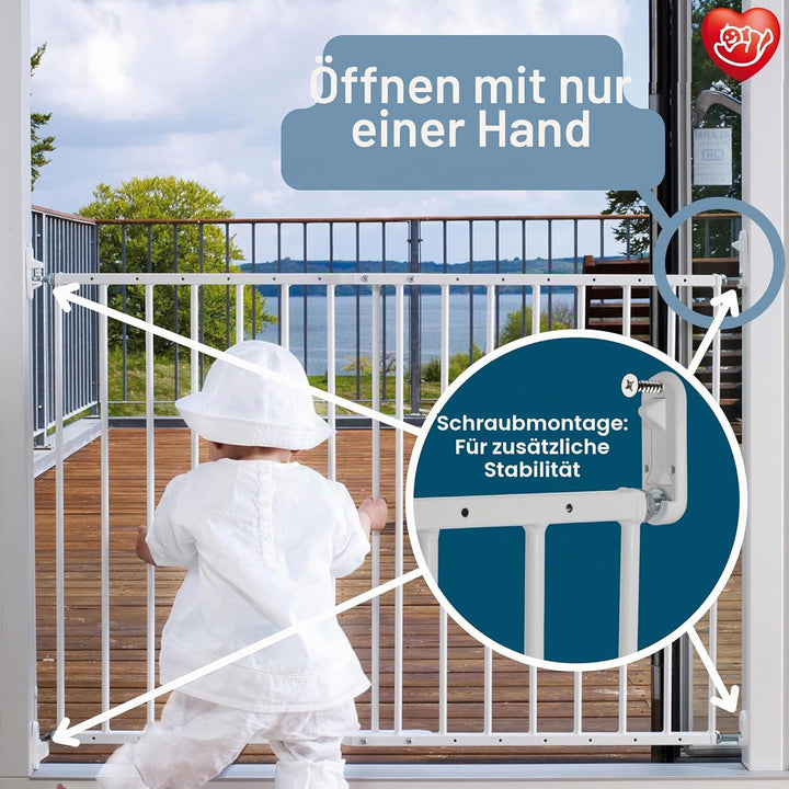 BabyDan Multidan ausziehbar Metall Sicherheit Tor (weiss), Weiss