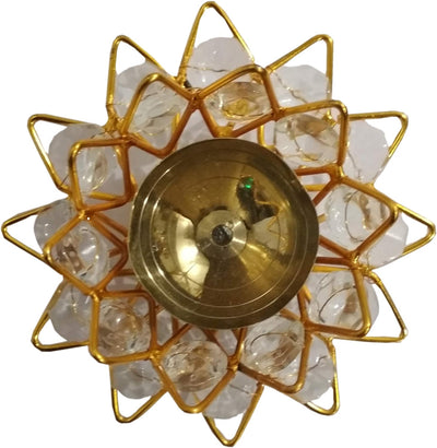 Purpledip Messing-Diya Deepak Maulsari Öllampe Deepam Decor Geschenk (12122)