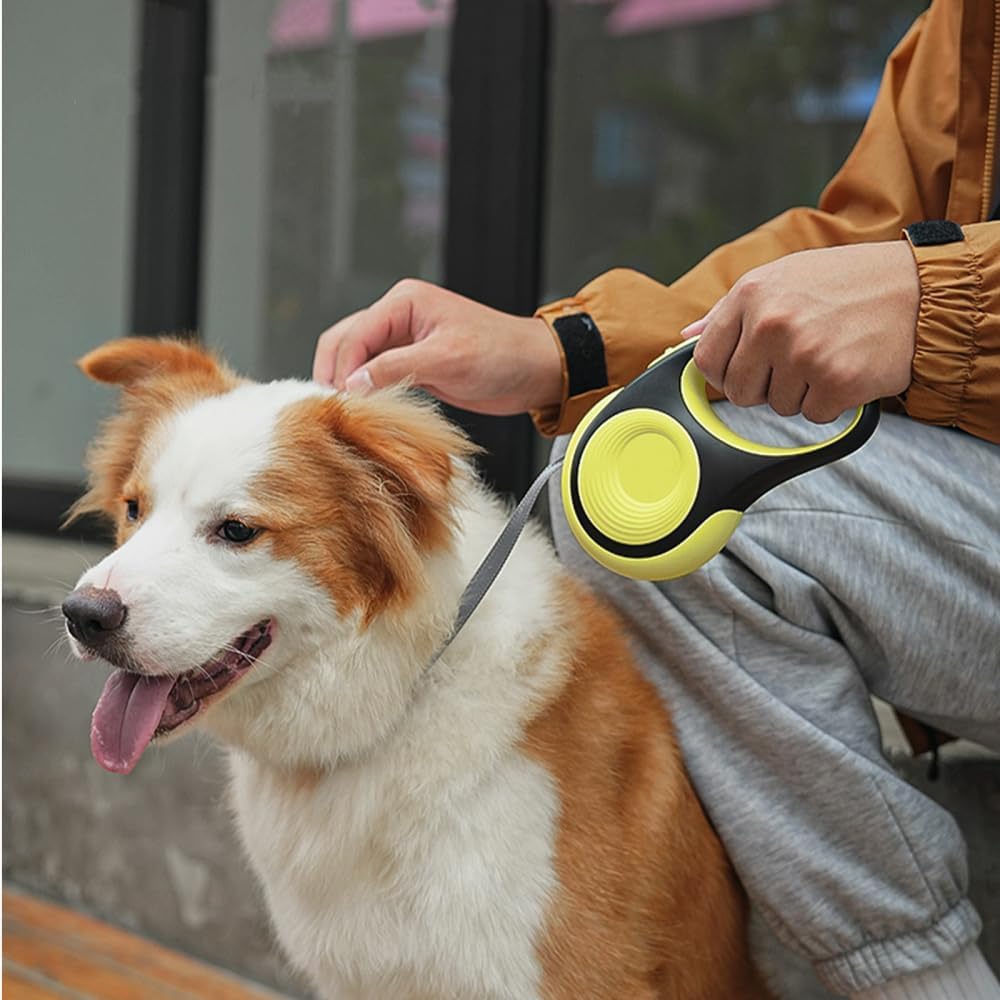 Hunde Rollleine mit LED Licht, 3/5 m Einziehbar Hundeleine, 360° Verwicklungsfrei Ausziehbar Leine m