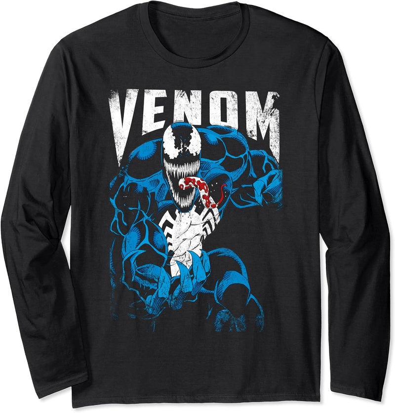 Marvel Venom Bloody Tongue Out Distressed Langarmshirt