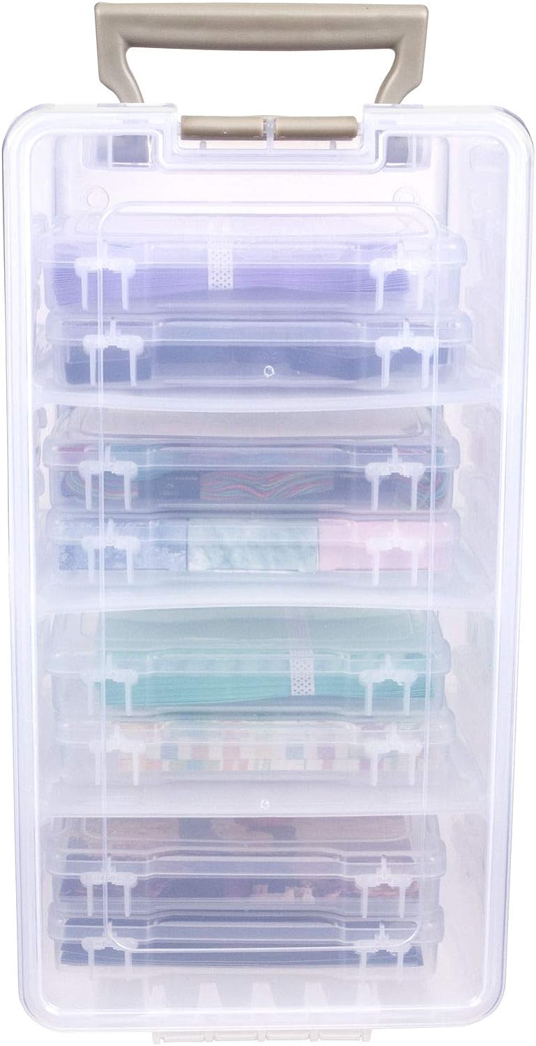 ArtBin Semi Satchel Foto- und Bastelorganizer Set, grosse Box mit [8] Kunststoff-Aufbewahrungsboxen