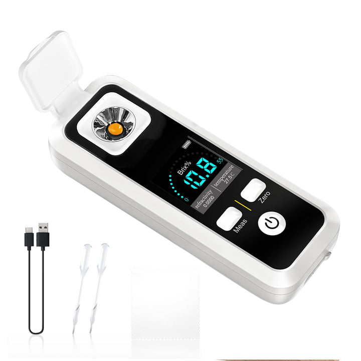 Digitaler Brix Refraktometer, Zucker Refraktometer Bereich 0-32% Brix ±0.2% Präzision Automatische T