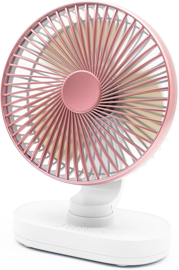 Tischventilator sehr Leise, 16,5CM Klein Ventilator, Auto Oszillierend, 4 Geschwindigkeiten, Starkem