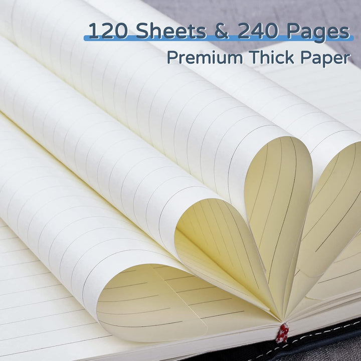 WEMATE Tagebuch mit Schloss, A5 PU Leder Journal mit Schloss 240 Seiten, Vintage Lock Journal mit St