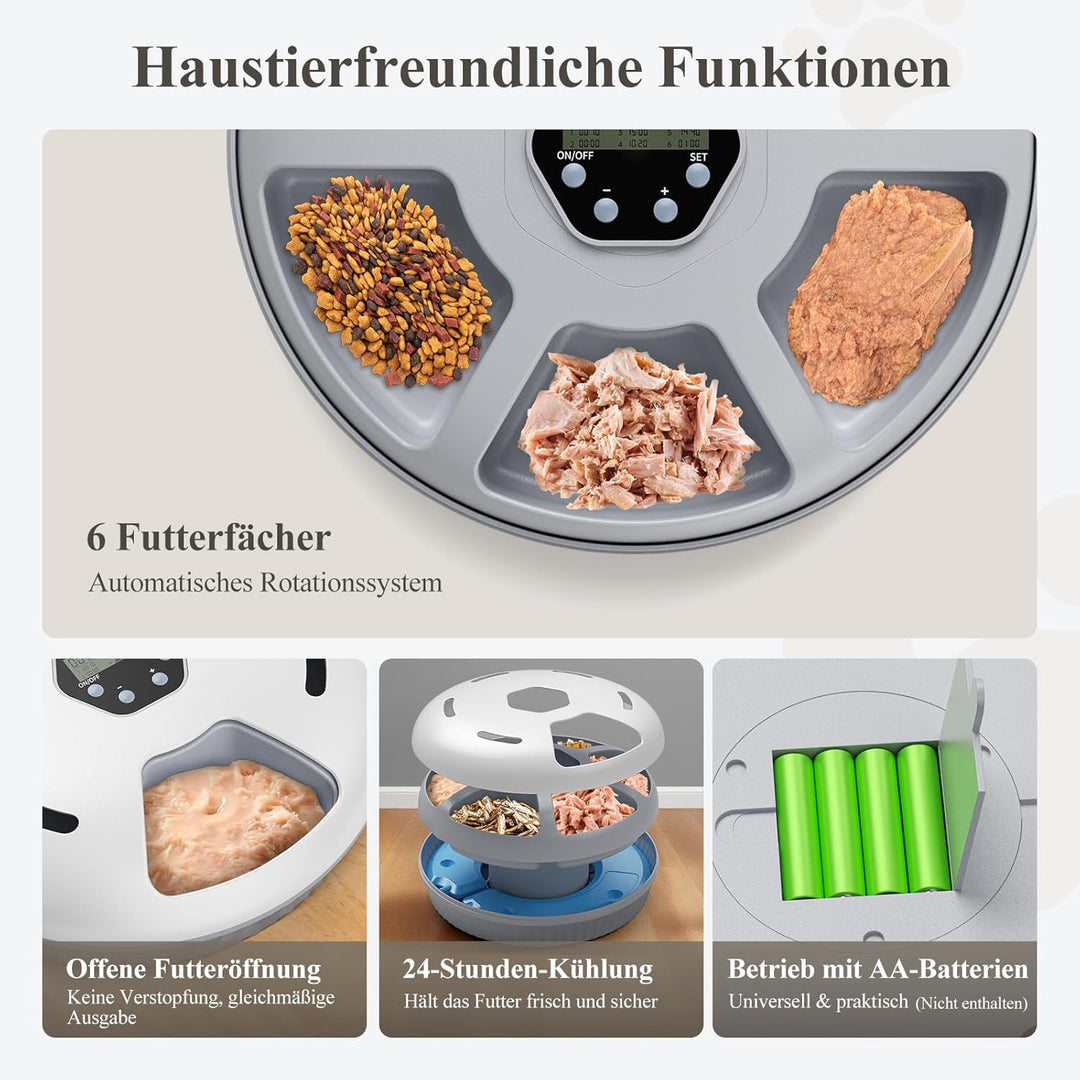 Zyncove Futterautomat Katze Nassfutter mit Kühlung: Nassfutterautomat für Katzen, Batteriebetriebene
