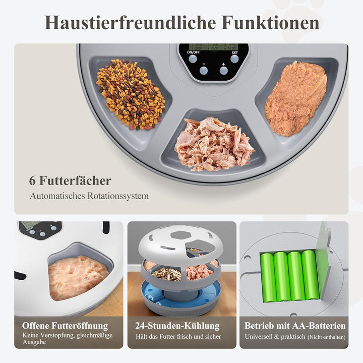 Zyncove Futterautomat Katze Nassfutter mit Kühlung: Nassfutterautomat für Katzen, Batteriebetriebene