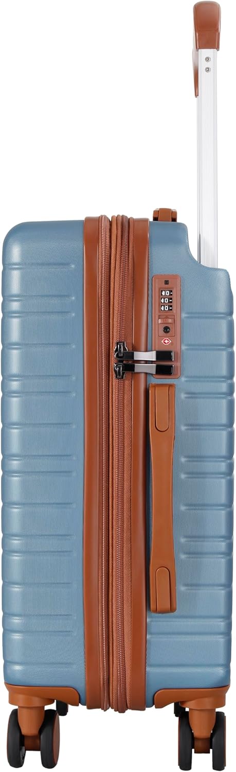 SESCO Reisekoffer Premium-Kofferset 3tlg. Koffer Trolleys Handgepäck Set, breiter Griff, TSA (blau/b