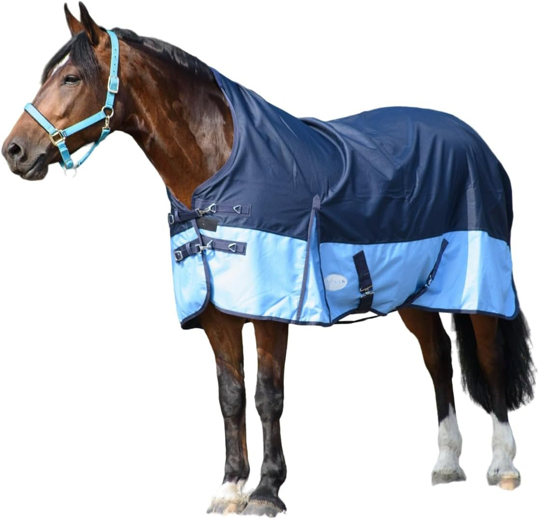 Pferdedecke 1200D High Neck Polarfleece Weidedecke Winterdecke Regendecke Turnout : Fleece Grey/Brow