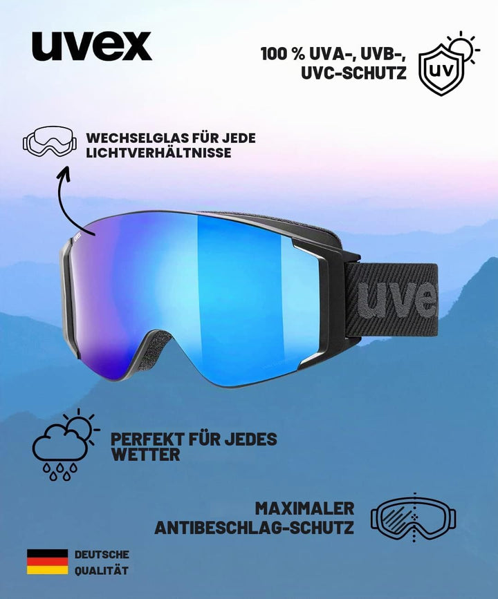 uvex Unisex G.gl 3000 To Skibrille (1er Pack) Einheitsgrösse black mat/blue-lasergold lite, Einheits