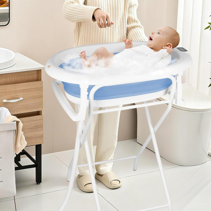 Babybadewanne mit Ständer, ergonomisches Babybad mit Ständer, Organizer für Eltern,Kinderbadewanne m