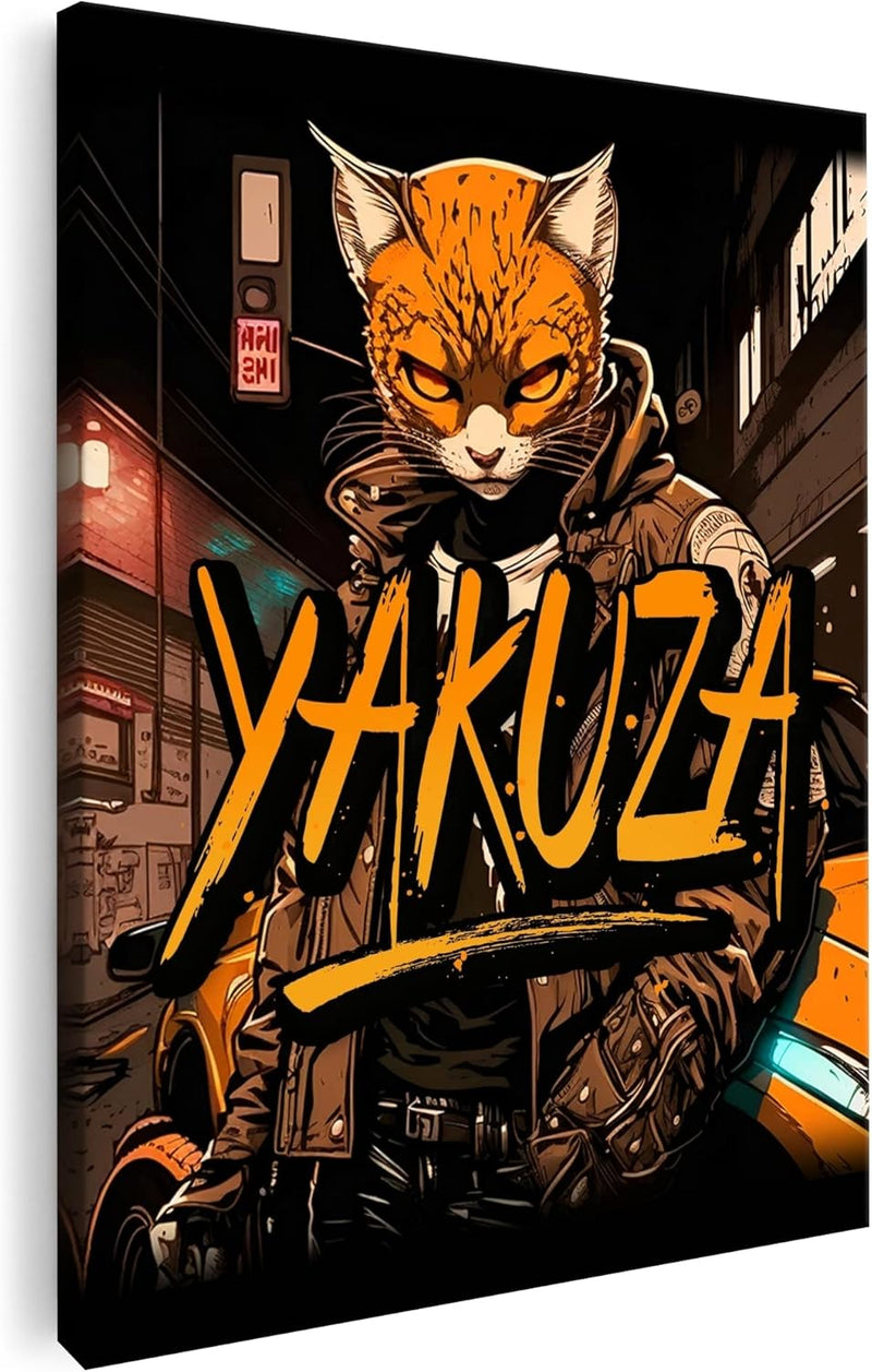 Artmazing | Katze Bild Yakuza | Bilder Katze Modern | S-Art Bilder | Katzenbilder Modern | Moderne B