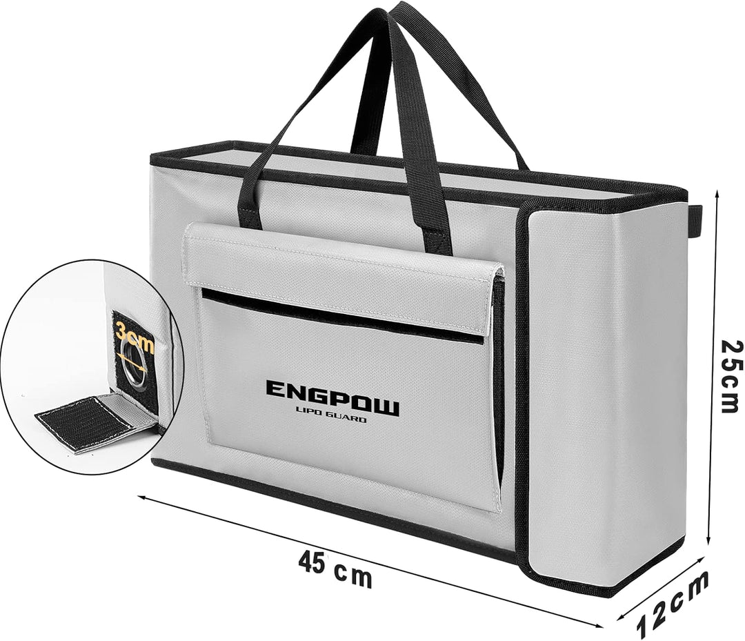 Akku Tasche Ebike Batterie Tasche Feuerfeste bis 2000°F Explosionsgeschützte Lipo Bag kompatibel mit