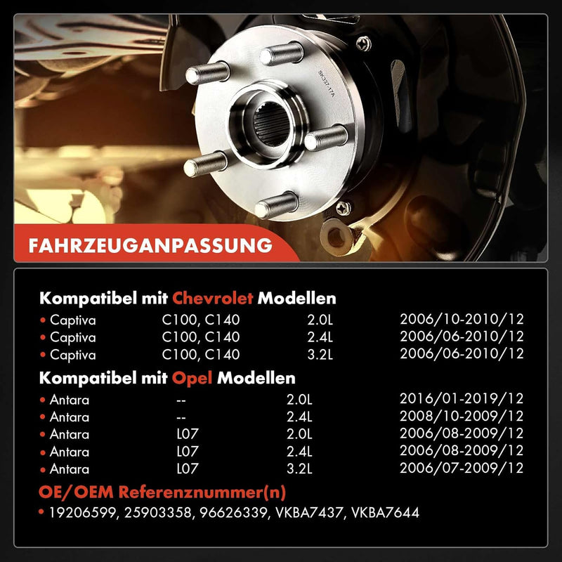 Frankberg 2x Radnabe Radlagersatz Vorderachse Kompatibel mit Captiva C100 C140 2.0L-3.2L SUV 2006-20