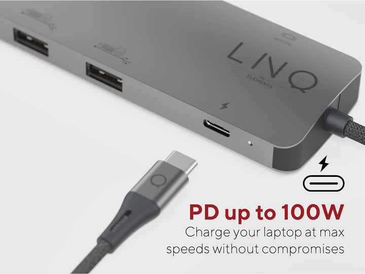 LINQ Connects Pro Multiport Hub 8in1 USB-C (8K Video/Audio 7.1 Surround) USB-C, HDMI, Ethernet, SD u