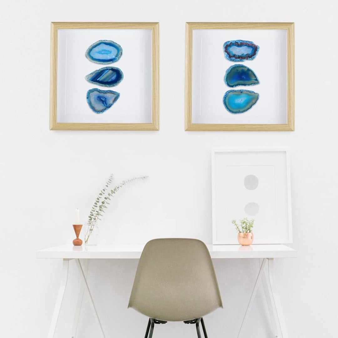 mookaitedecor Gerahmte Achat Scheiben Wandkunst, Geode Scheiben Stein Bilderrahmen für Wohnzimmer Sc