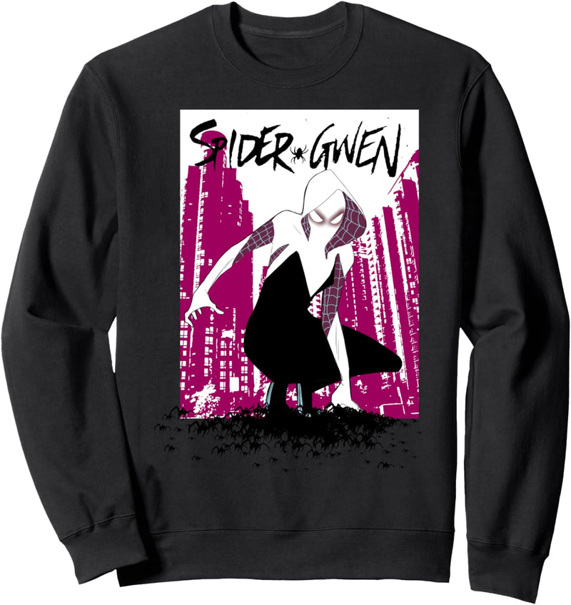 Marvel Spider-Gwen Pink City Crouching Portrait Sweatshirt