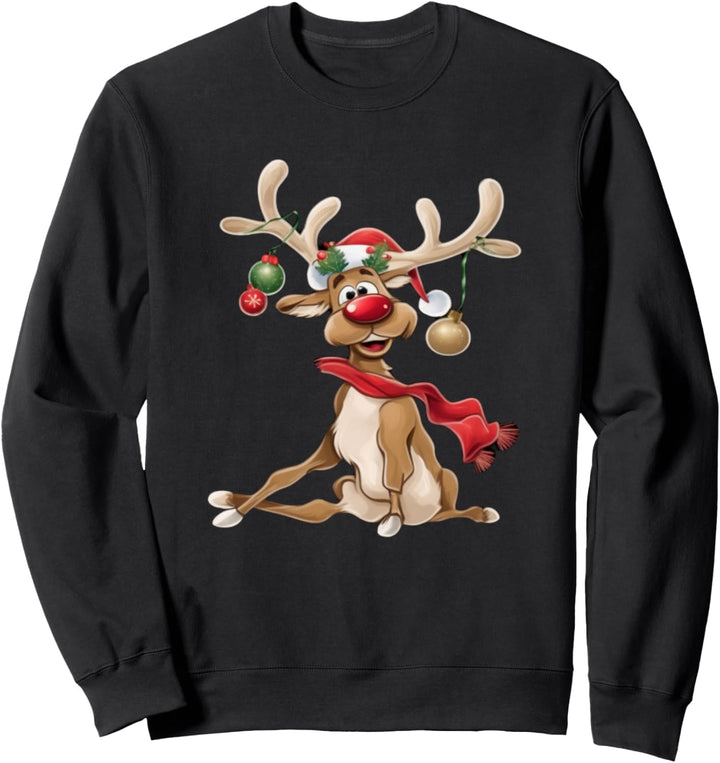 Weihnachts Tshirt Damen Geschenke für Ihn lustiges Rentier Sweatshirt