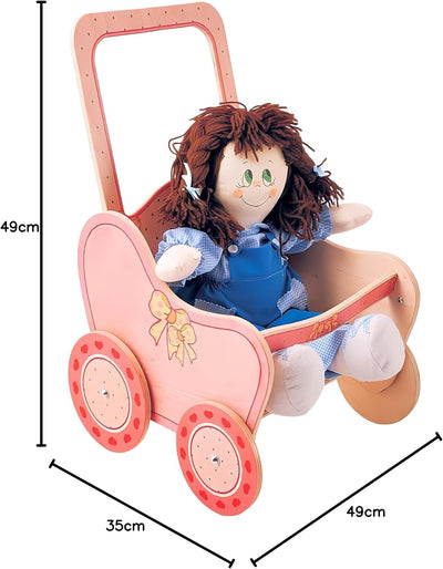 Dida - Der Puppenbuggy Aus Holz Dekoration Rosa ist EIN Holzpuppenwagen Zum Schieben Der Puppen Der