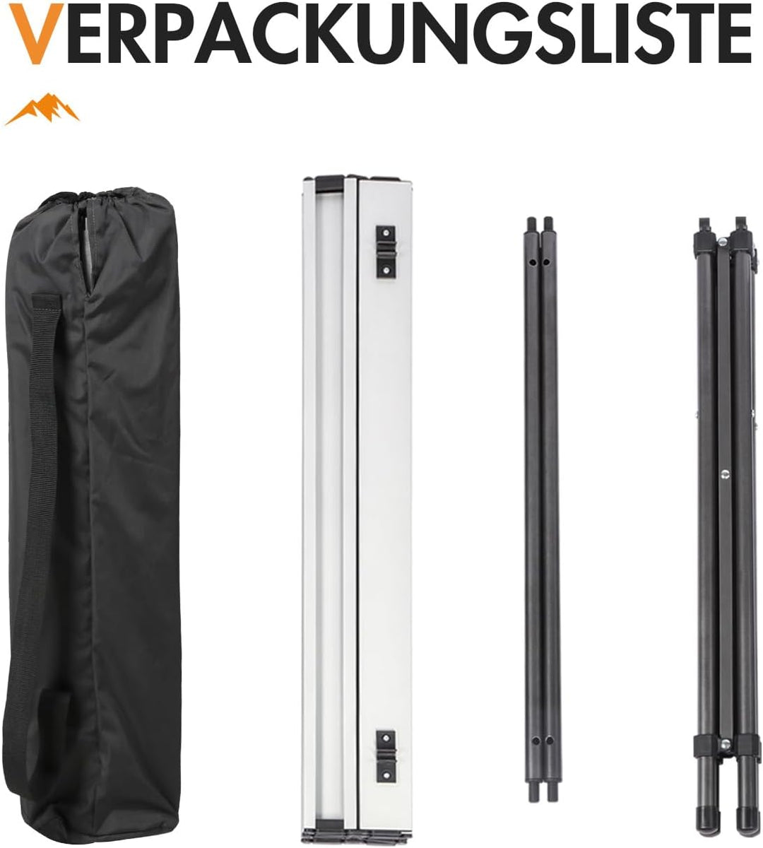 PORTAL Campingtisch klappbar Klapptisch Camping faltbar mit Aluminium Tischplatte belastbar 80kg mit